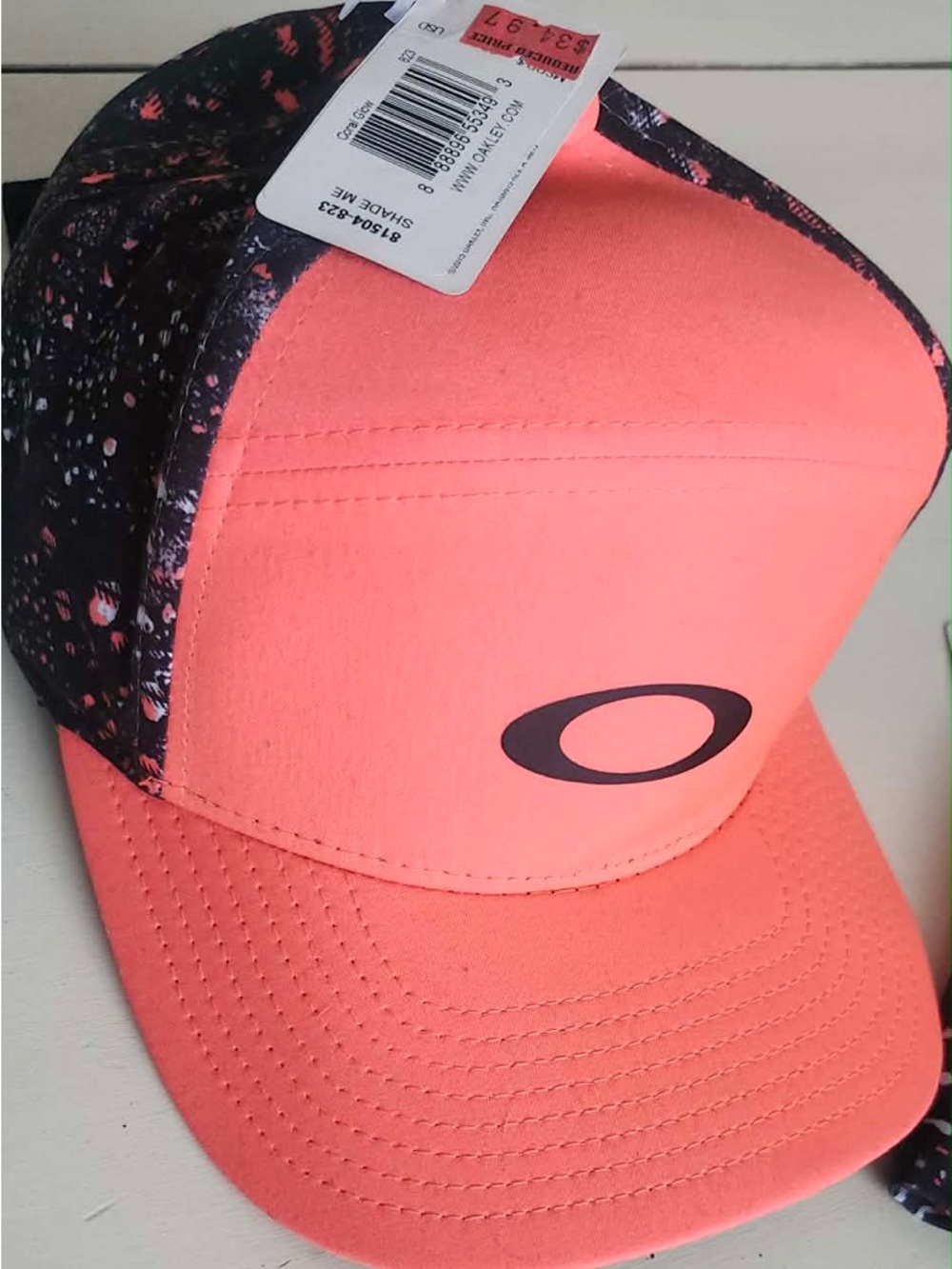 Oakley Coral Pink Trucker Cap with Black Logo